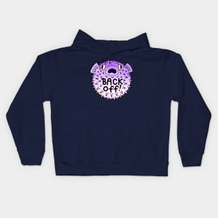 Back off! Purple Puffer Fish Kids Hoodie